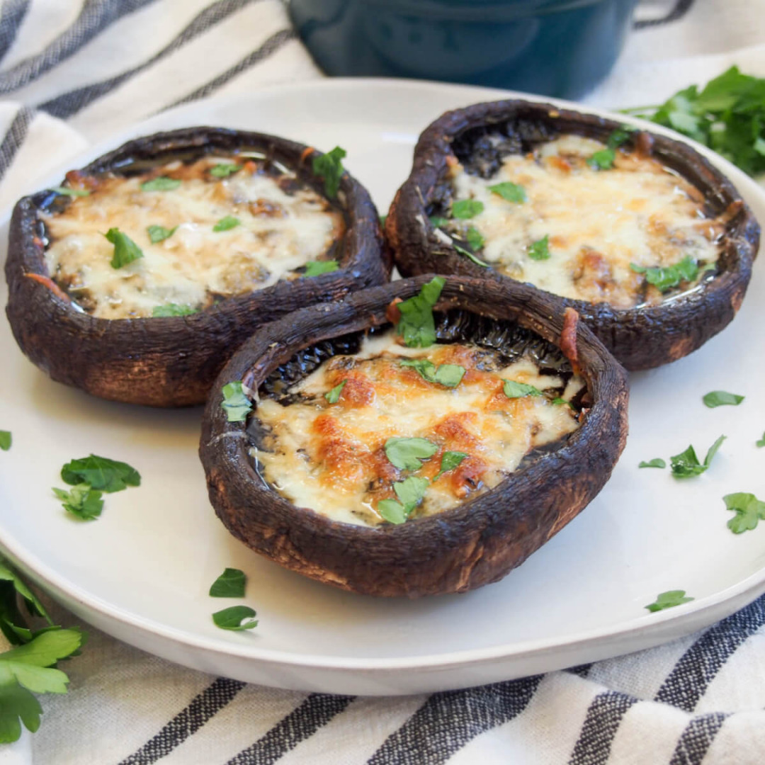 Baked portobello mushrooms