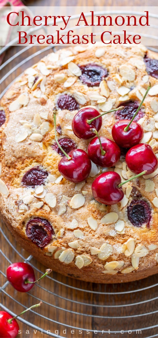 Cherry Almond Breakfast Cake - Saving Room for Dessert