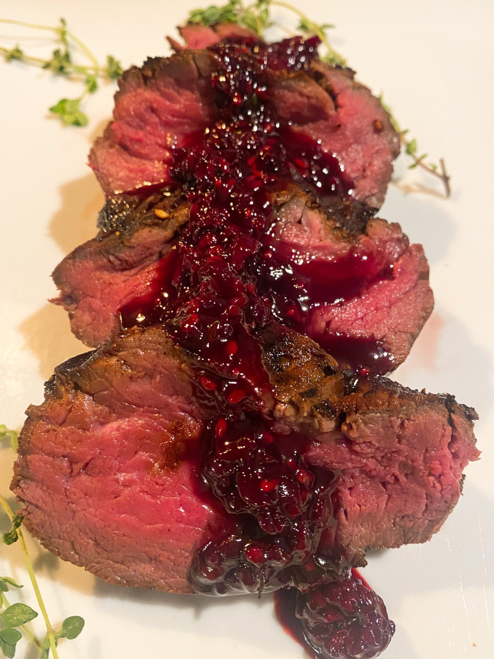 Elk Tenderloin + Blackberry Bourbon Sauce