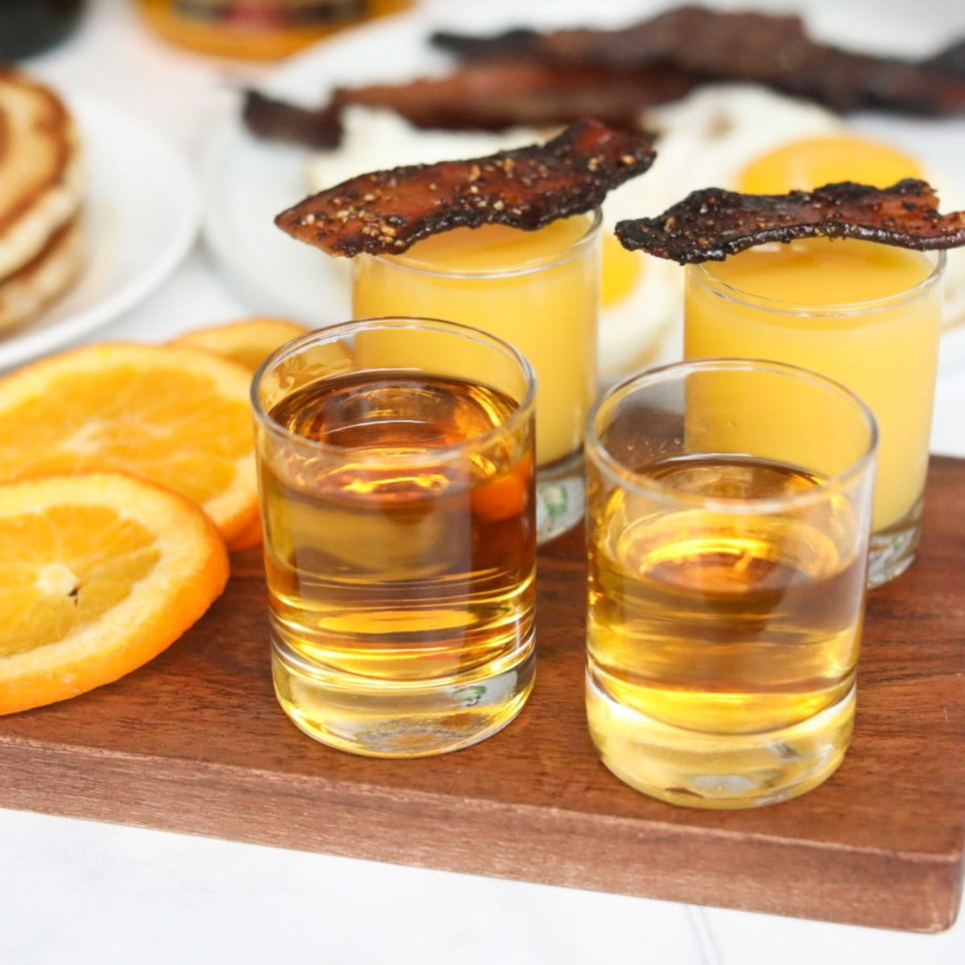 Irish Breakfast Shot with Maple Candied Bacon - Seasoned to Taste