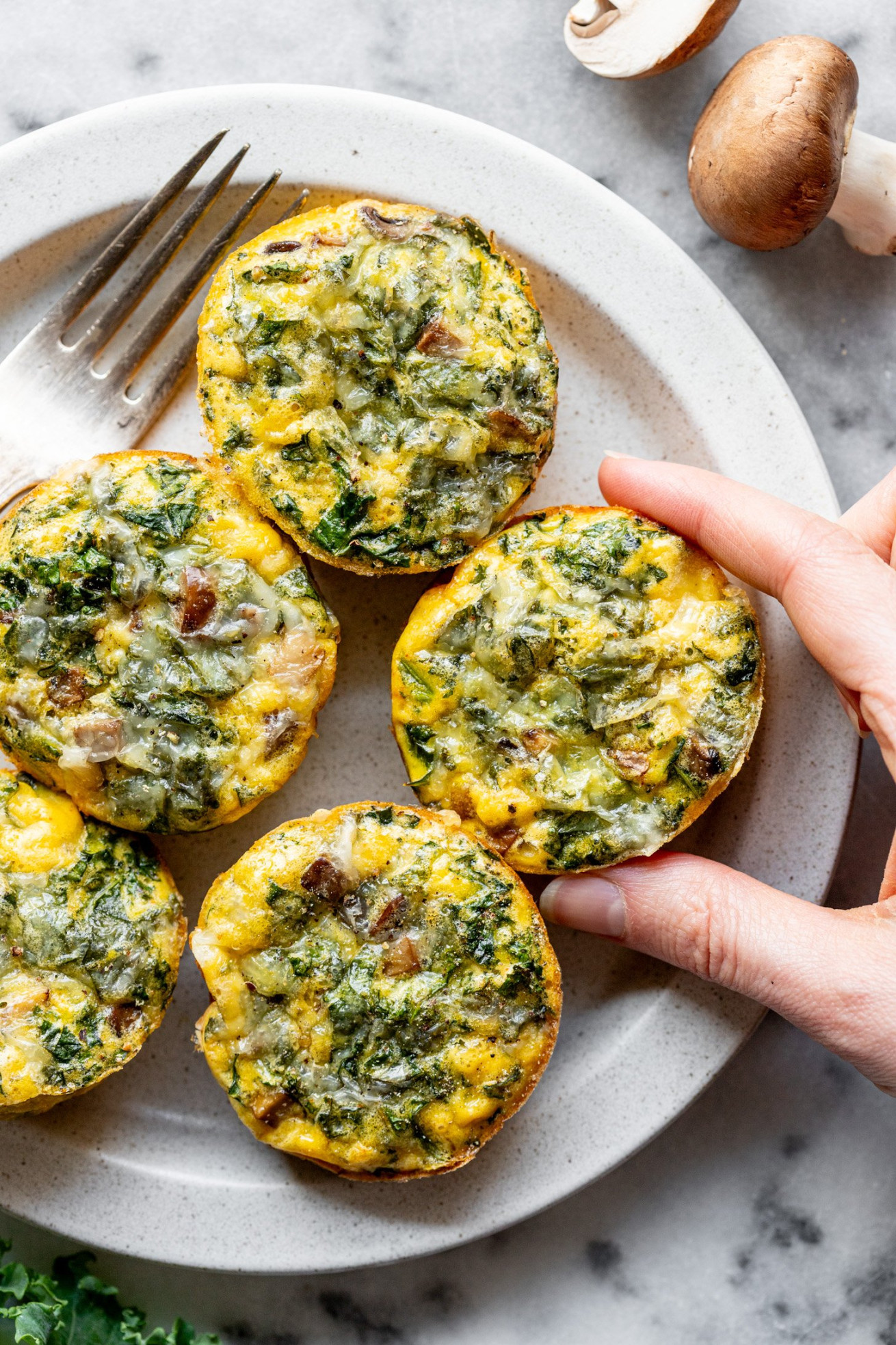 Kale & Mushroom Egg Bites (with cottage cheese) - The Natural Nurturer