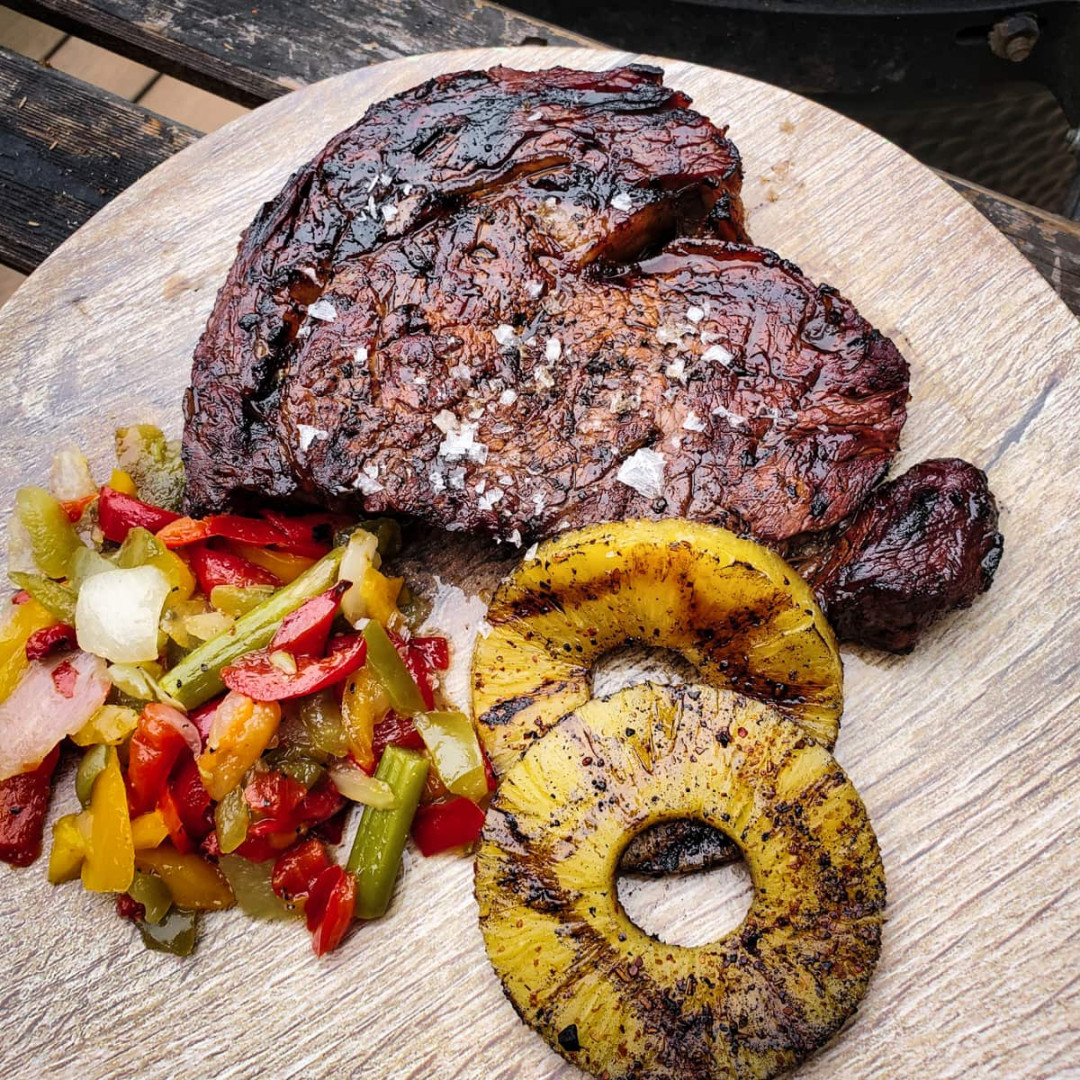 Marinated Grilled Hawaiian Ribeye Steaks