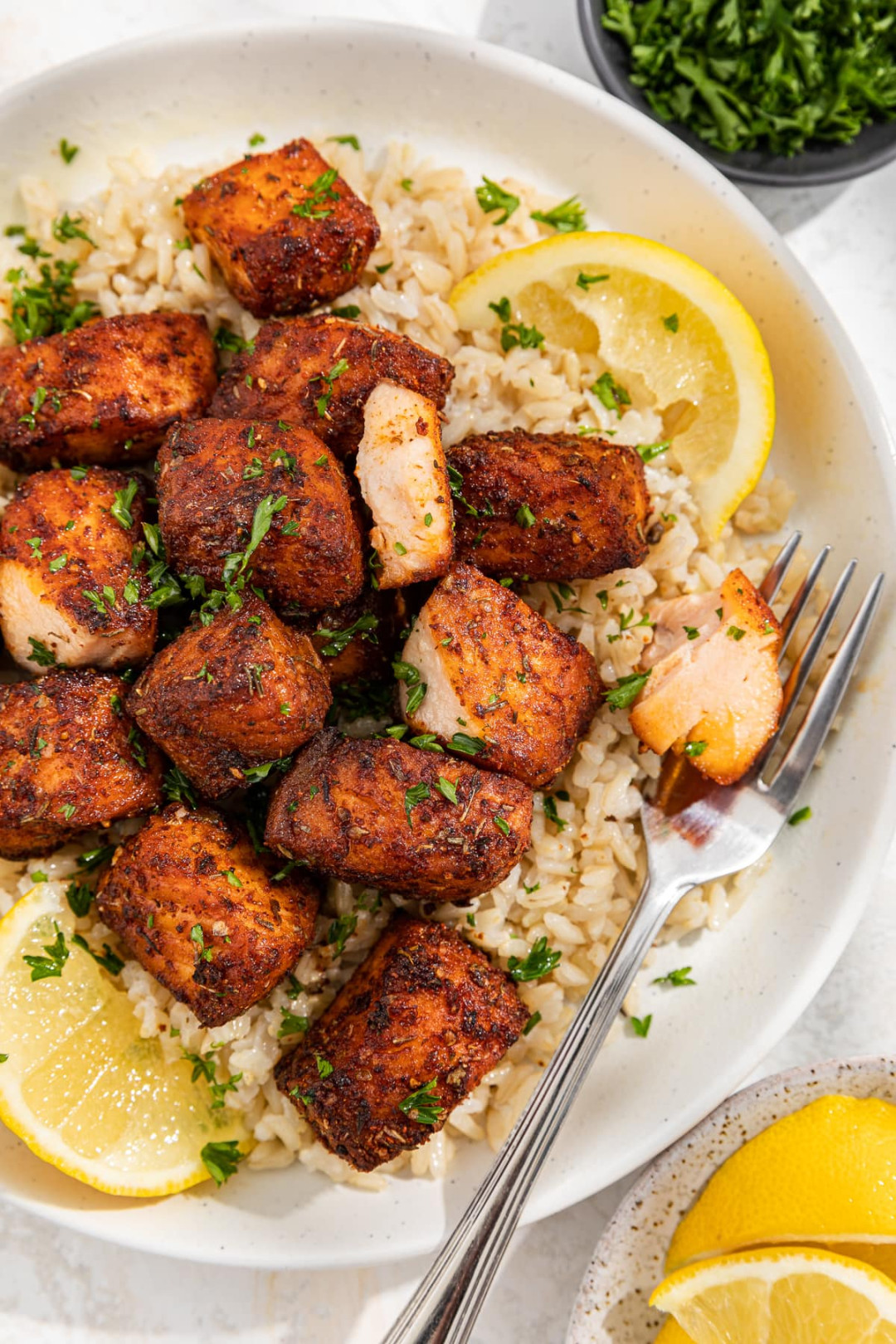 -Minute Blackened Air Fryer Salmon Bites - Skinnytaste