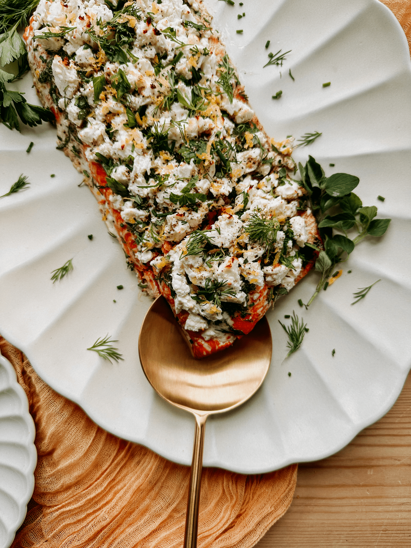 Roasted Salmon with Feta and Herbs