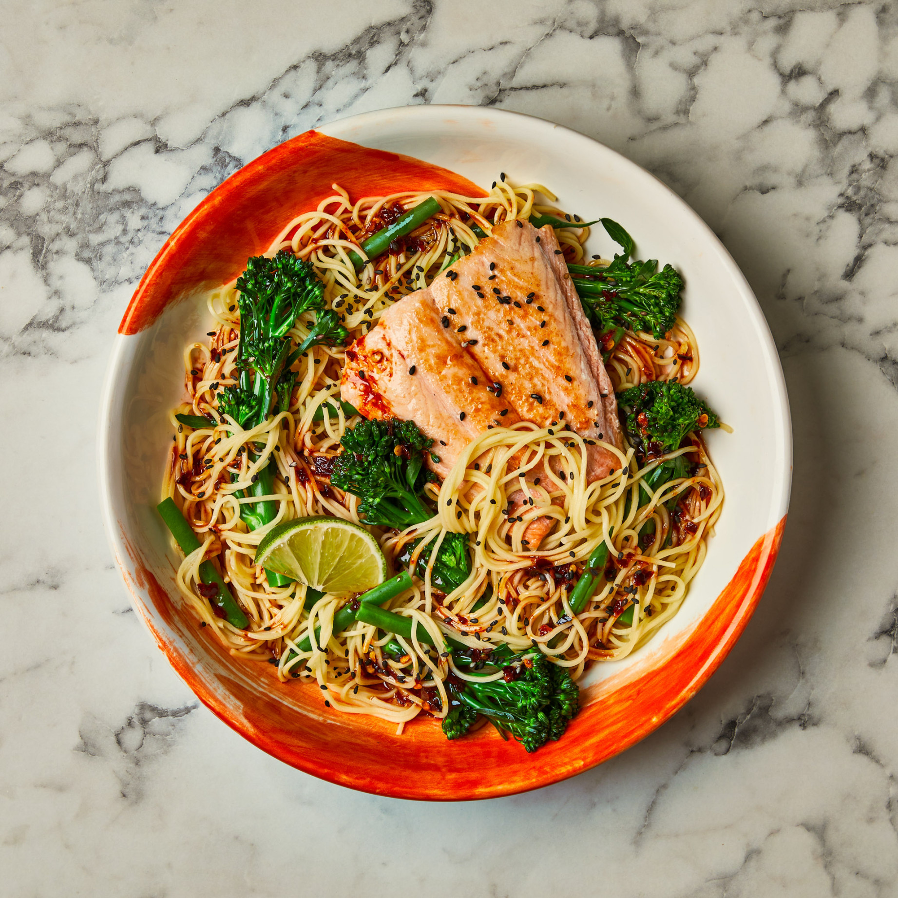 Salmon With Spicy Sesame Noodles