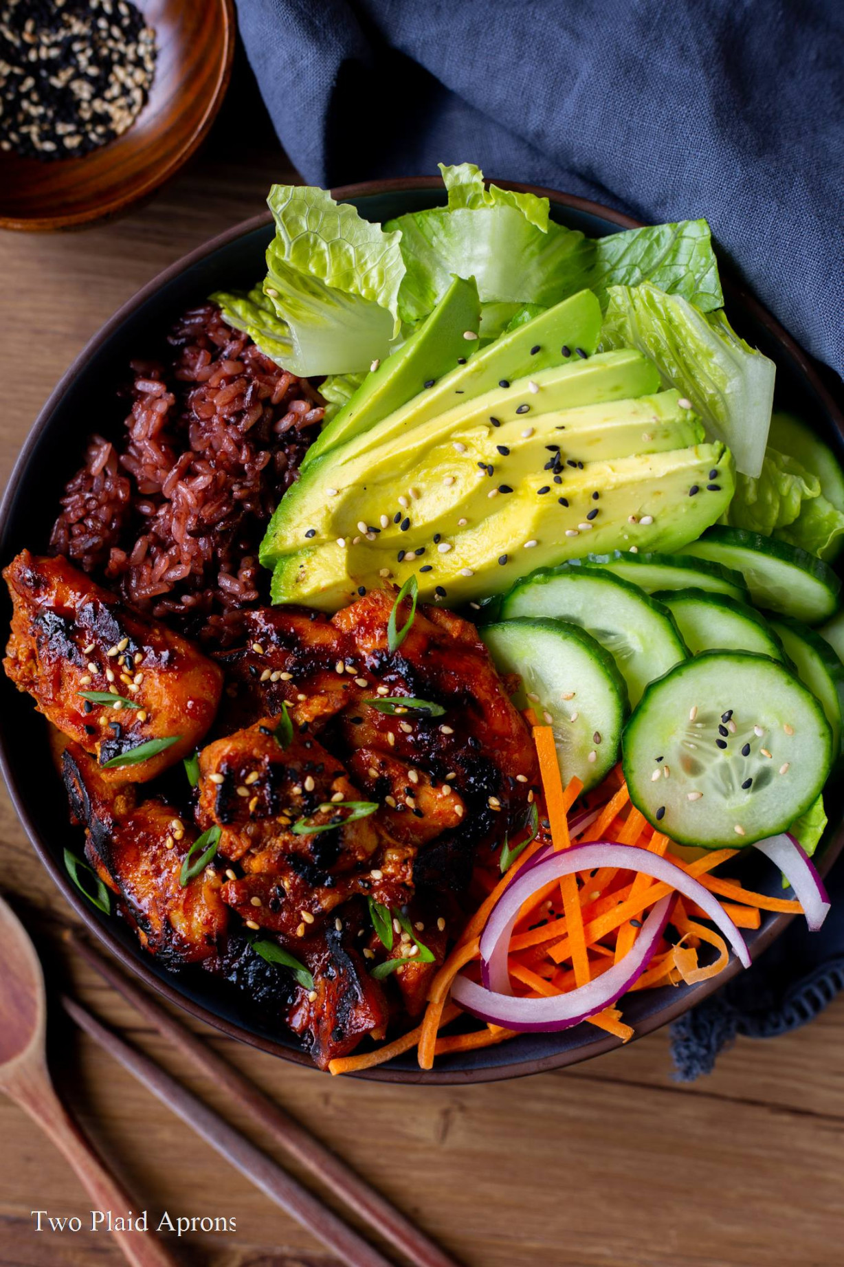 Spicy Korean BBQ Chicken Rice Bowl  Two Plaid Aprons