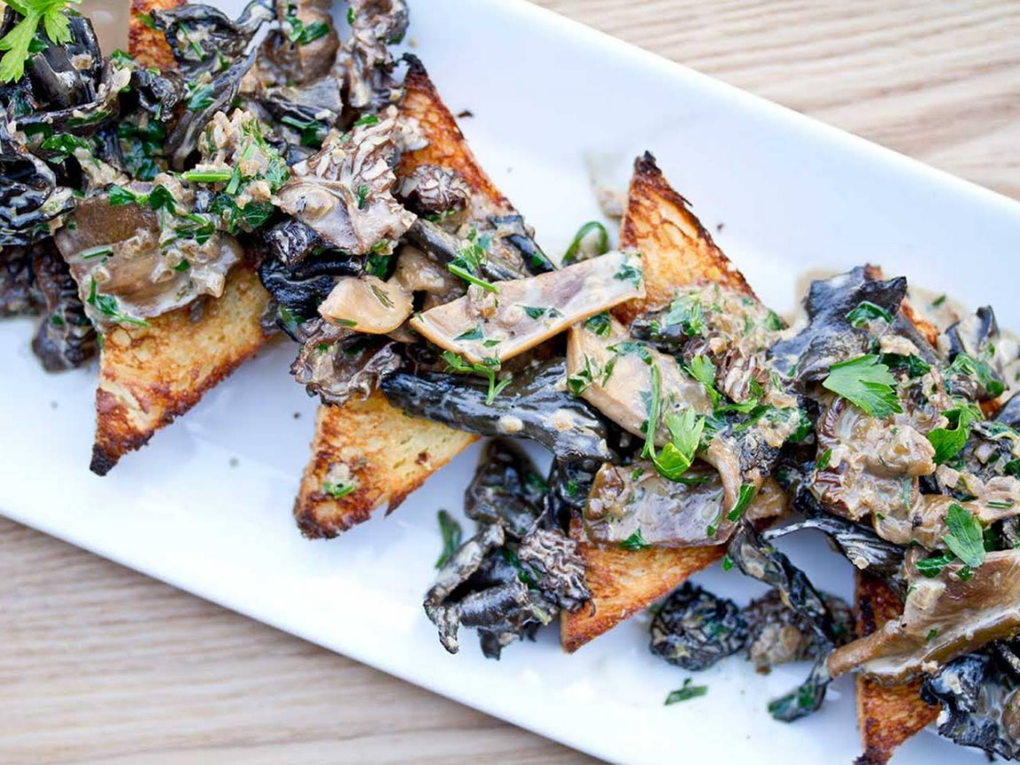 Wild Mushrooms on Toast Points